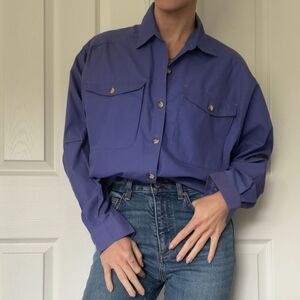 Travel Smith purple dual pocket button up